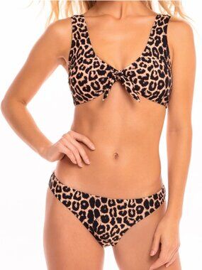 Cabana Del Sol Leopard Print Bikini Size Large